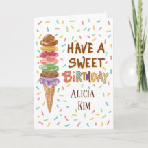 Alles Gute zum Geburtstag Grußkarte mit Falz