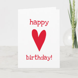 Alles Gute zum Geburtstag! Grußkarte mit rotem Her Karte