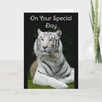 Alles Gute zum Geburtstag Grußkarte Weißer Tiger