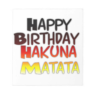 Alles Gute zum Geburtstag Hakuna Matata Inspiriere Notizblock