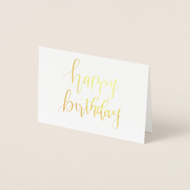 Alles Gute zum Geburtstag, Hand Lettered Gold Foil Folienkarte (Vorderseite)