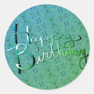 "Alles Gute zum Geburtstag!" Handgeschriebenes Gra Runder Aufkleber
