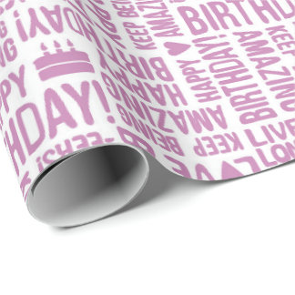 Alles Gute zum Geburtstag Handtypografie in Rosa a Geschenkpapier