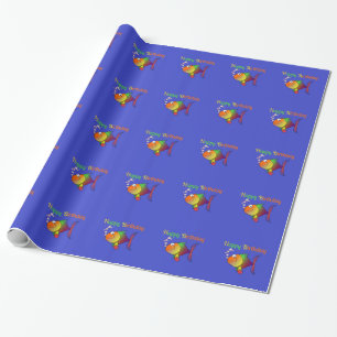 Alles Gute zum Geburtstag - Happy Colorful Cartoon Geschenkpapier