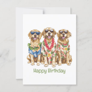 Alles Gute zum Geburtstag Hawaiian Golden Retrieve Postkarte