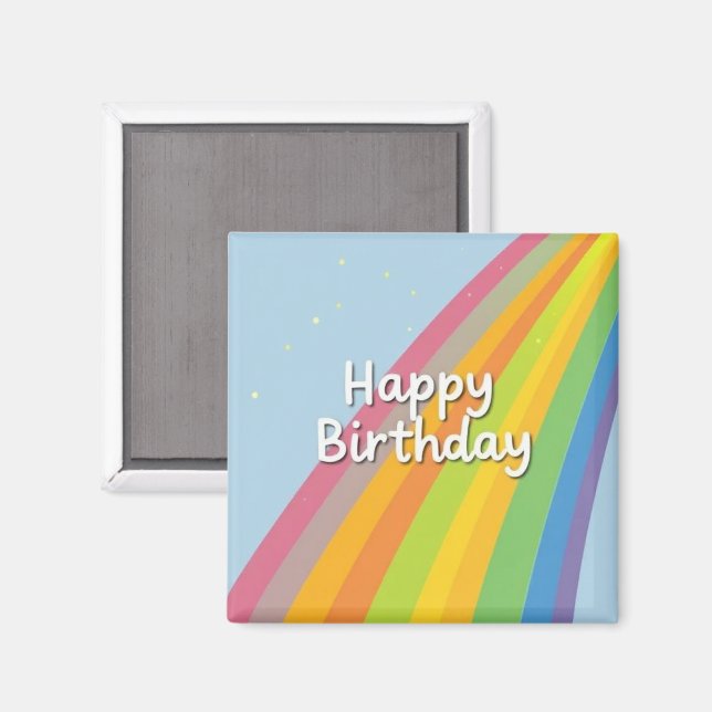 Alles Gute zum Geburtstag Helle & Bunte Regenbogen Magnet (Vorderseite/Rückseite)