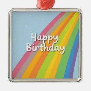 Alles Gute zum Geburtstag Heller und Bunter Regenb Ornament Aus Metall