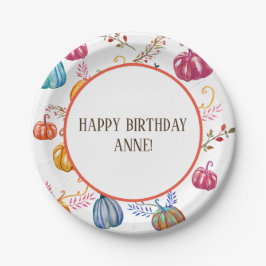 Alles Gute zum Geburtstag Herbstkürbisse Benutzerd Pappteller