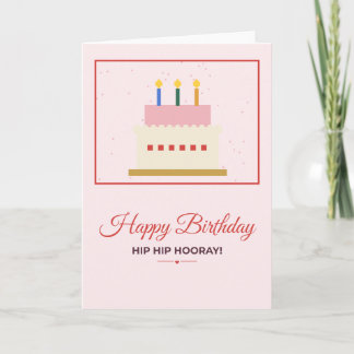 Alles Gute zum Geburtstag Hip Hip Hurra Pixel-Tort Karte