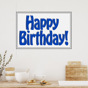Alles Gute zum Geburtstag HOBO Text - Blau Poster