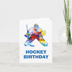 Alles Gute zum Geburtstag Hockey-Torwart Wasserfar Karte