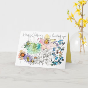 Alles Gute zum Geburtstag Honigbienen Aquarell Blu Karte