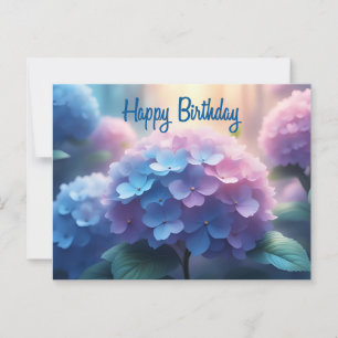Alles Gute zum Geburtstag Hortensien Blumen  Postkarte