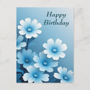 Alles Gute zum Geburtstag Hübsche Blaue Blumen  Postkarte