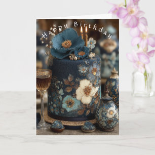 Alles Gute zum Geburtstag Hübscher Blauer Weißer B Karte