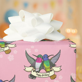 Alles Gute zum Geburtstag! Hummingvögel mit -Carto Geschenkpapier