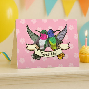 Alles Gute zum Geburtstag! Hummingvögel mit -Carto Karte