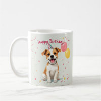 Alles Gute zum Geburtstag Hund mit Partyhut & Luft