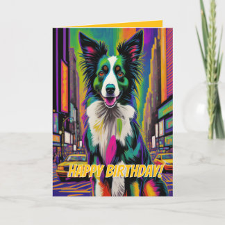 Alles Gute zum Geburtstag Hund (Pop-Art) Karte