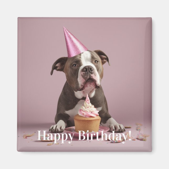 Alles Gute zum Geburtstag! Hunde essen Kuchen Magnet (Vorne)