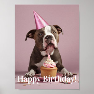 Alles Gute zum Geburtstag! Hunde essen Kuchen Poster