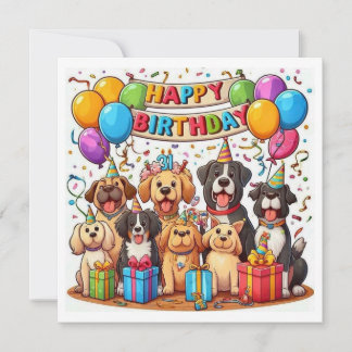 Alles Gute zum Geburtstag Hunde Karte
