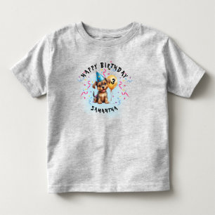 Alles Gute zum Geburtstag Hundekonfetti Party Klei Kleinkind T-shirt