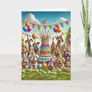 Alles Gute zum Geburtstag Hundeparty Karte