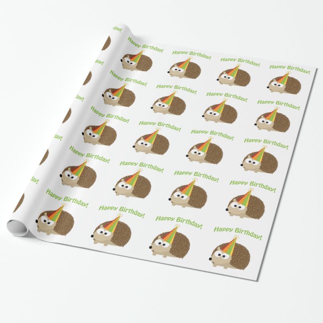 Alles Gute zum Geburtstag! Igel Geschenkpapier (Ungerollt)