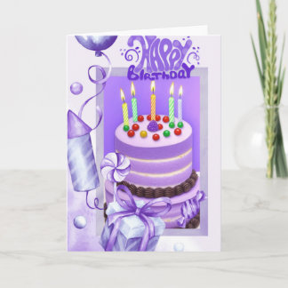 Alles Gute zum Geburtstag in Lavender Karte