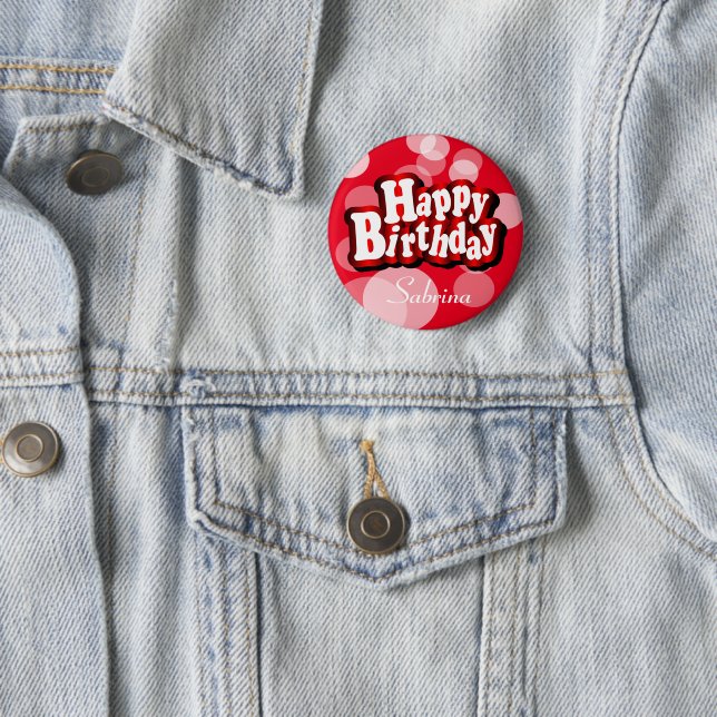 Alles Gute zum Geburtstag in Red Bokeh Button (Beispiel)