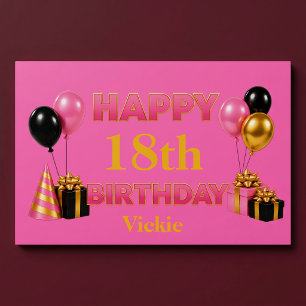 Alles Gute zum Geburtstag in Rosa für jedes Alter Poster