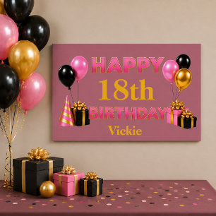 Alles Gute zum Geburtstag in Rosa Gold für jedes A Poster