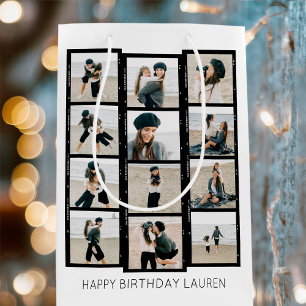 Alles Gute zum Geburtstag Individueller Fotostreif Mittlere Geschenktüte