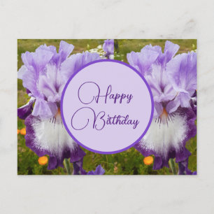 Alles Gute zum Geburtstag Iris floral Damen Postka Postkarte