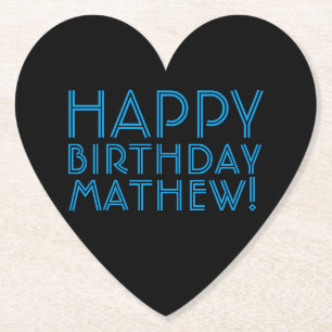 Alles Gute zum Geburtstag (JEDER NAME)   Blau & Sc Untersetzer