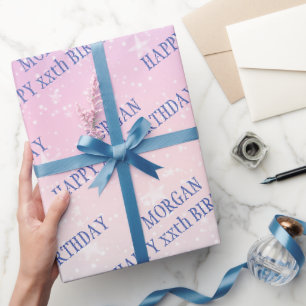 Alles Gute zum Geburtstag, jedes Alter, Name, Ster Geschenkpapier