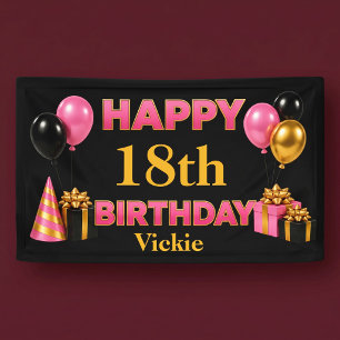 Alles Gute zum Geburtstag jedes Alter Schwarz Banner
