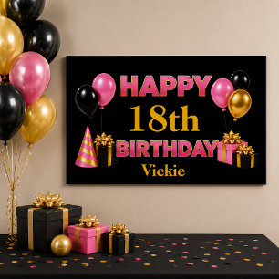 Alles Gute zum Geburtstag jedes Alter Schwarz Poster