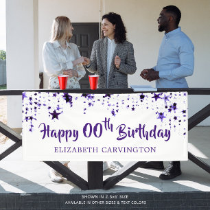 Alles Gute zum Geburtstag JEDES JAHR Lila Sterne N Banner