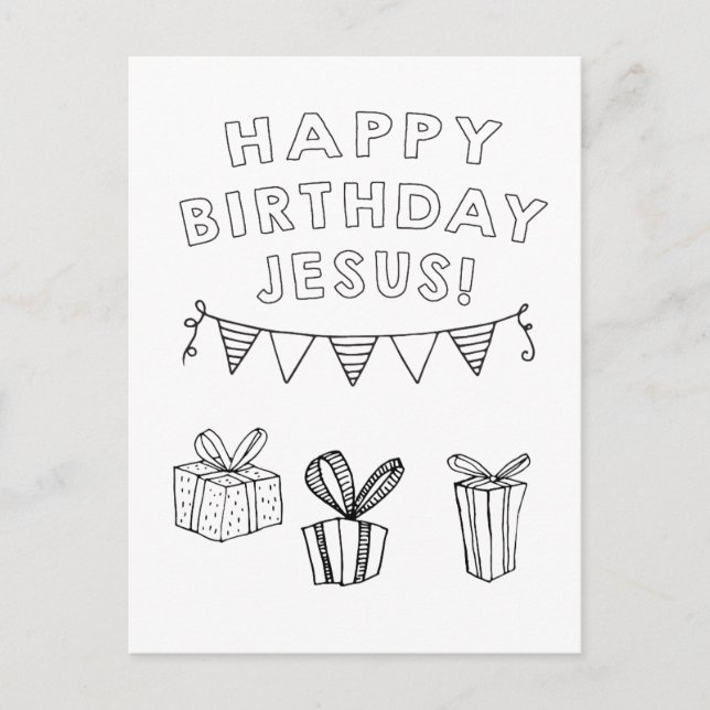 Alles Gute zum Geburtstag Jesus Christliche Kinder Postkarte (Vorderseite)