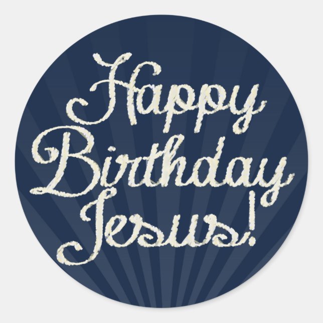 Alles Gute zum Geburtstag Jesus Christliche Weihna Runder Aufkleber (Vorderseite)