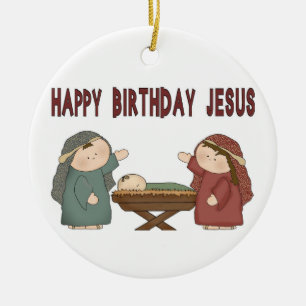Alles Gute zum Geburtstag Jesus! Keramik Ornament