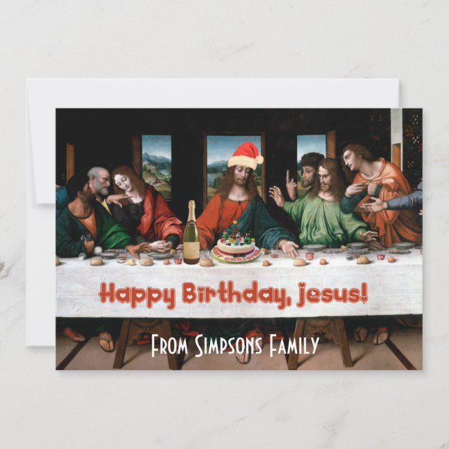 Alles Gute zum Geburtstag, Jesus! Lustige Einladung (Vorderseite)