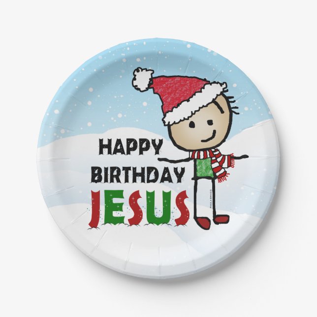 Alles Gute zum Geburtstag Jesus Pappteller (Vorderseite)