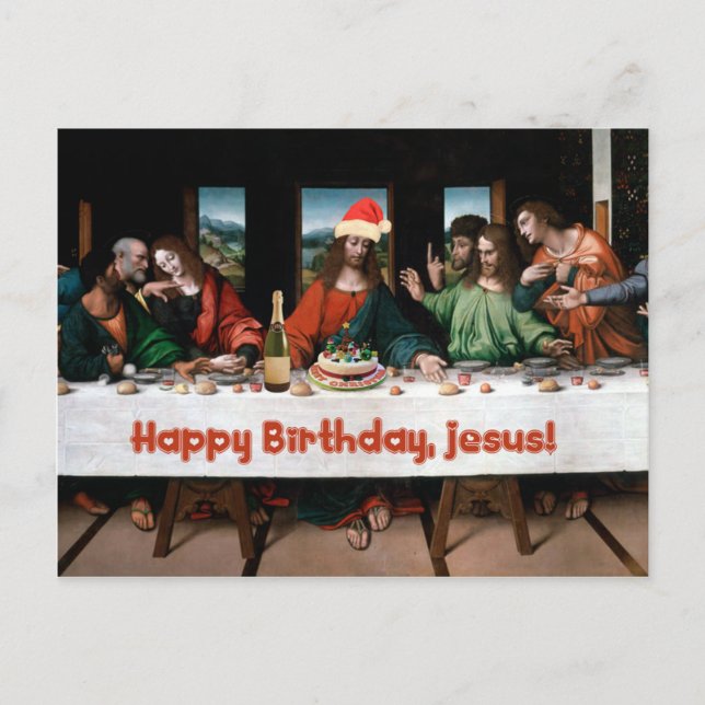 Alles Gute zum Geburtstag, Jesus! Postkarte (Vorderseite)