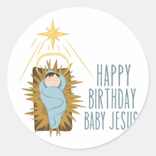 Alles Gute zum Geburtstag Jesus Runder Aufkleber