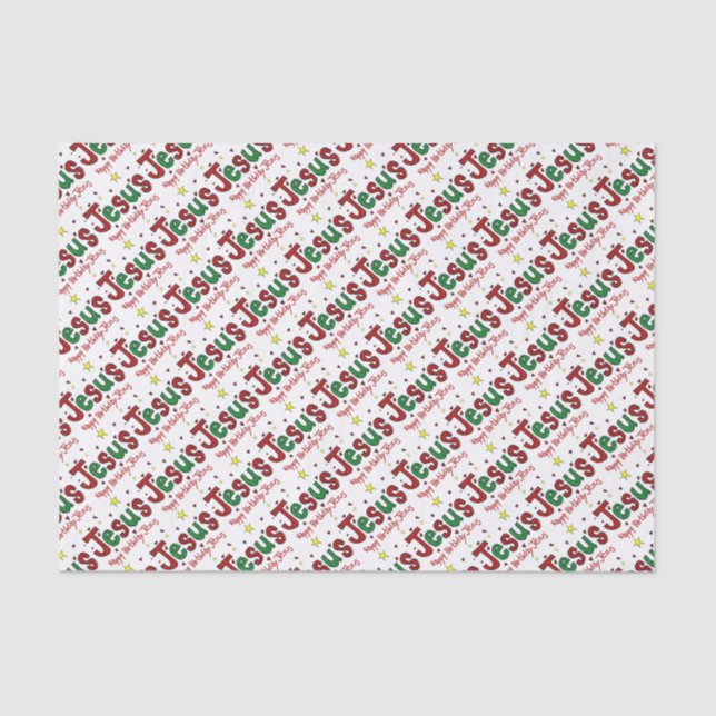 Alles Gute zum Geburtstag Jesus Seidenpapier (Vorderseite)