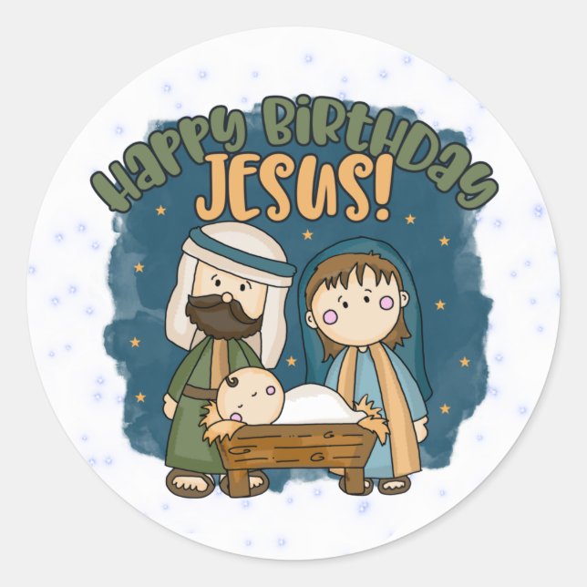 Alles Gute zum Geburtstag Jesus Stickers (Vorderseite)