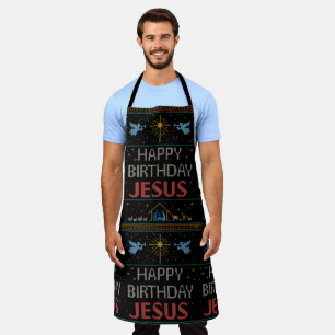 Alles Gute zum Geburtstag Jesus Ugly Weihnachten W Schürze